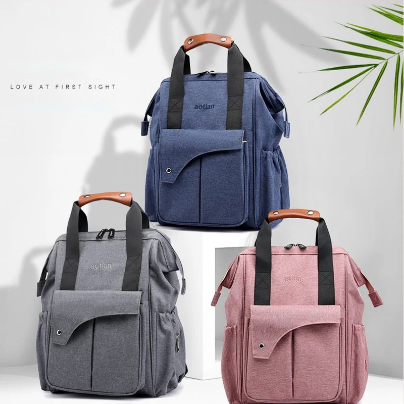 4 вида цветов модная детская сумка для подгузников мам однотонная коляски