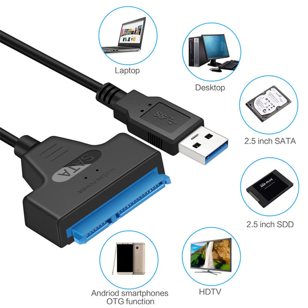 USB 3 0 к SATA адаптер конвертер кабель 22pin SAT AIII USB3.0 адаптеры до 2 5 &quotSATA HDD SSD Sata Usb rj45