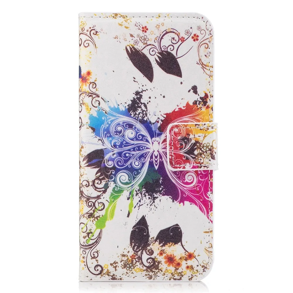 Флаг США Великобритания бабочка цветок сливы мультфильм шаблон Кожаный чехол