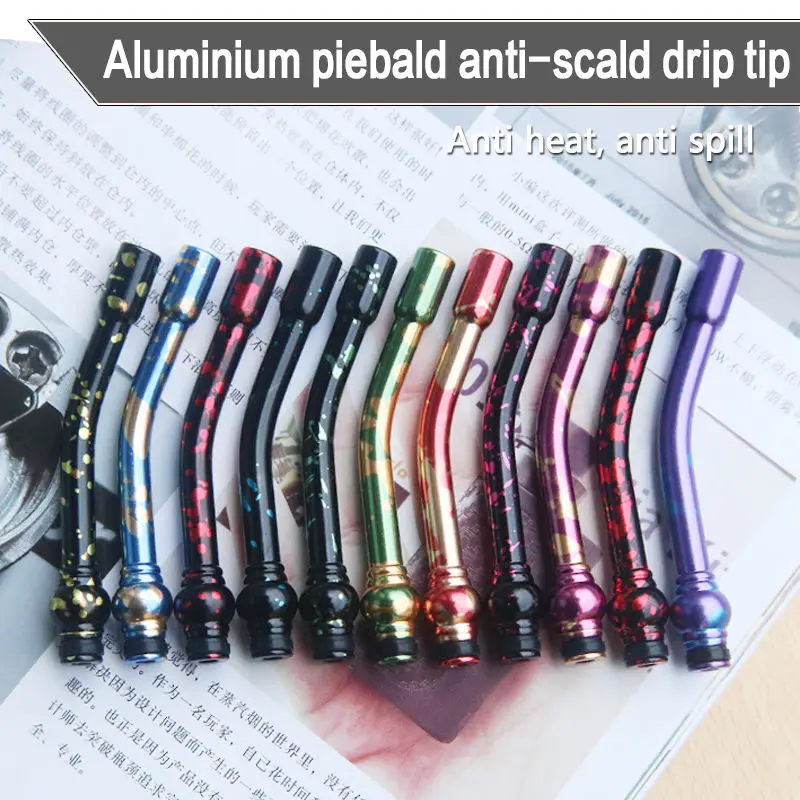 

Shiny color 510 drip tip long curved/bent aluminum mouthpiece for ijust s tank RDA RBA electronic cigarrate