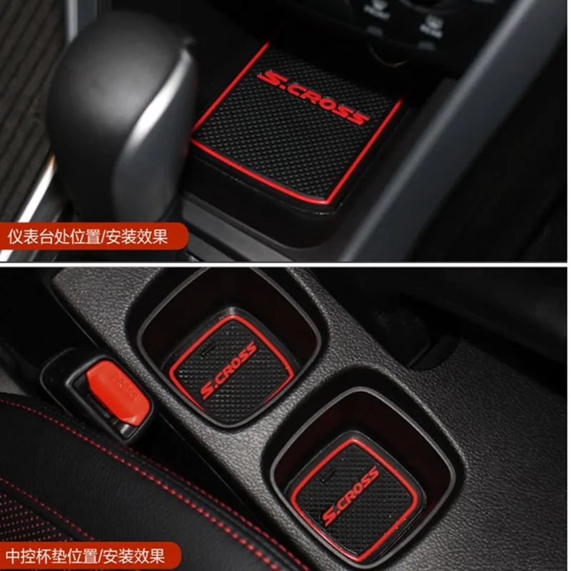 Для 2014-2017 2018 Suzuki SX4 S-Cross S Cross Gate Slot Pad Нескользящие чашки коврики противоскользящие