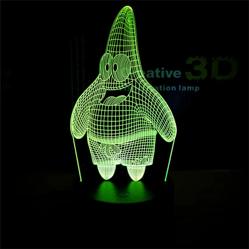 3d-лампа в виде Патрика звезды романтический акриловый Настольный светильник с