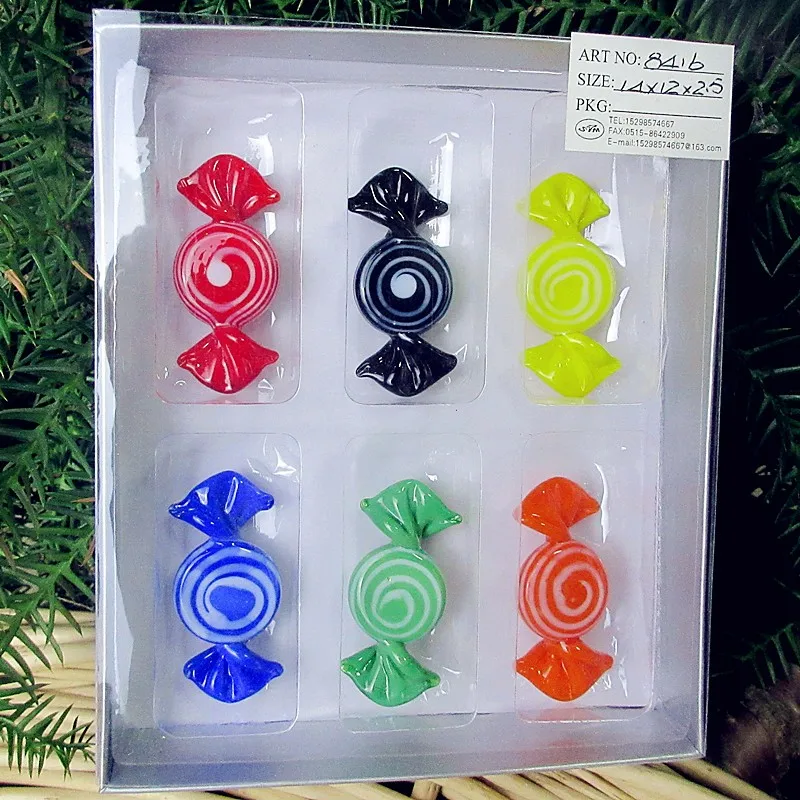 6 шт на заказ Антикварные ручные муранские стеклянные конфеты скульптура