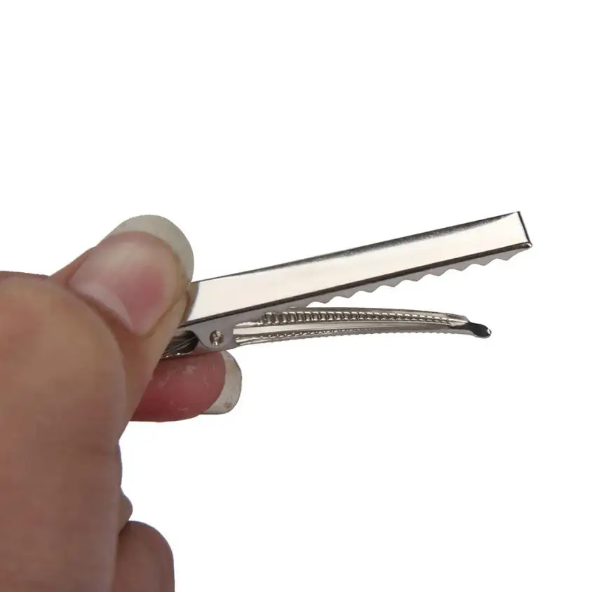 50 шт. серебряный металлический самолет один зубец крокодил заколки для волос