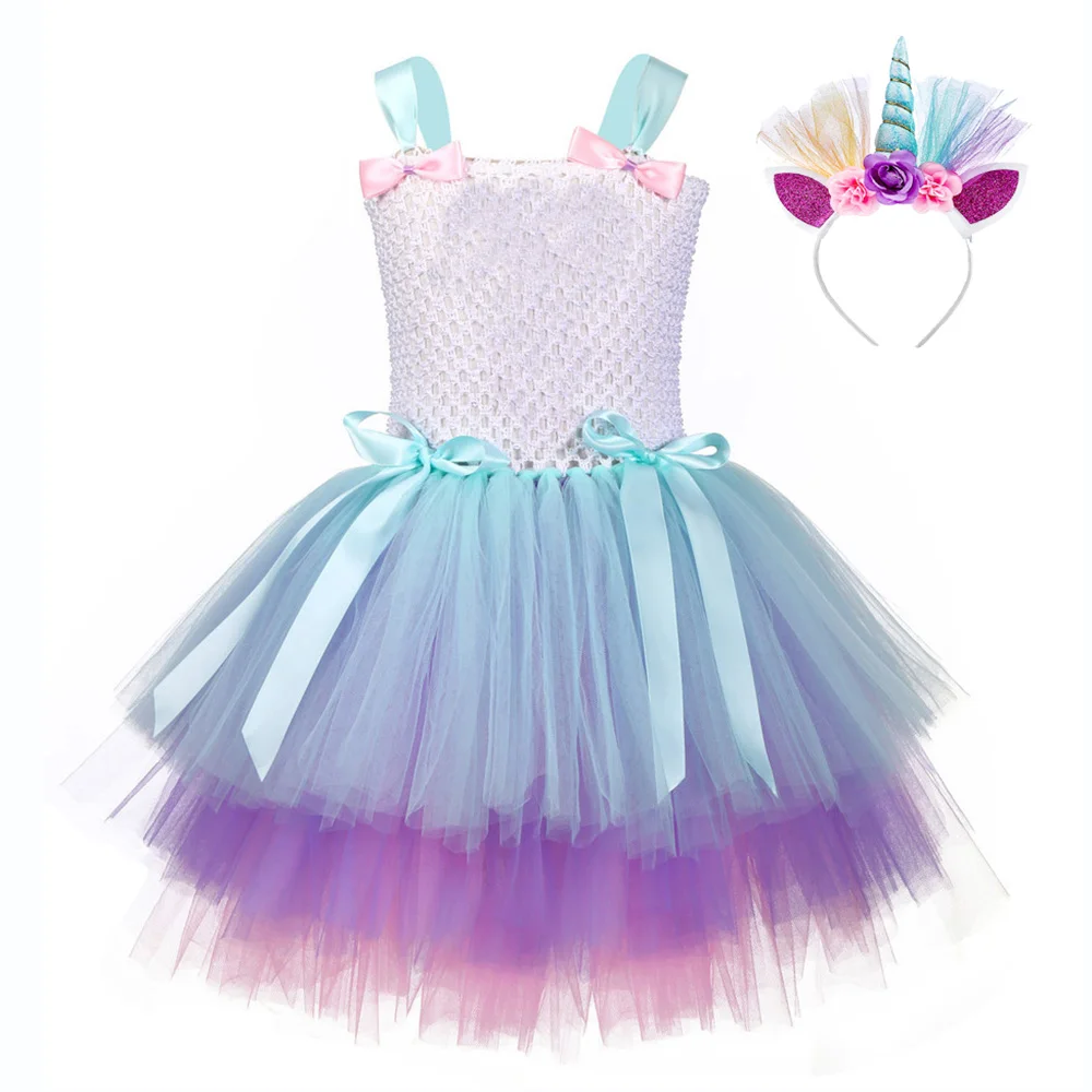 

Surprise Candy Lol Unicorn Party Tutu Dress for Teen Lol Dolls Pattern Knee Length Dress Three Layers Cake Kids Party Dress Gown