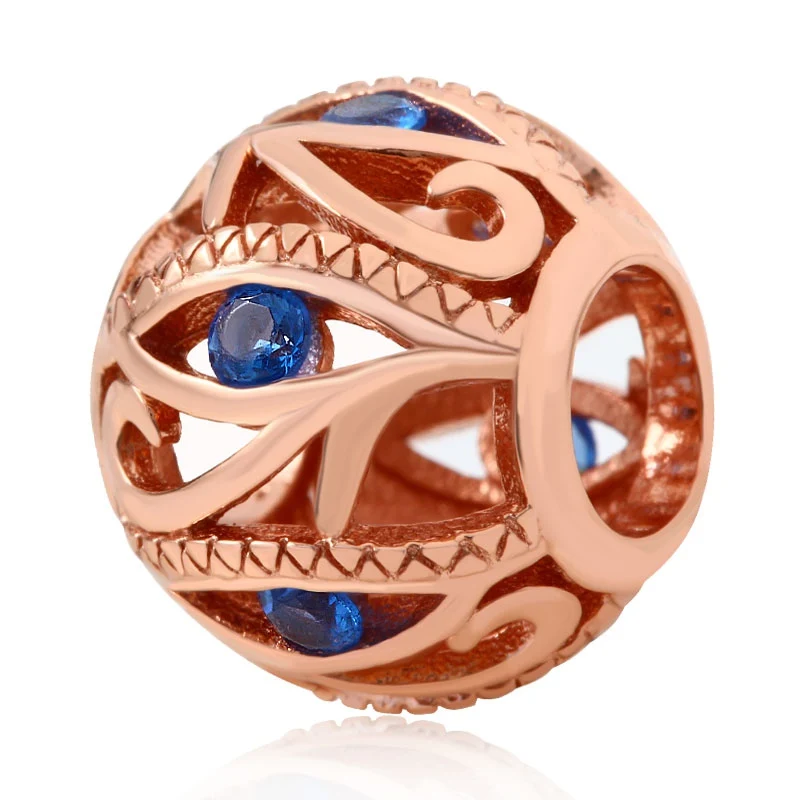 Rose Gold Evil Eye Sambaah ажурные сглаза талисманы 925 пробы Серебряный глаз Хоруса бусины для оригинала Pandora Хэллоуин змея браслет цепочка - Цвет: Rose Gold Evil Eye