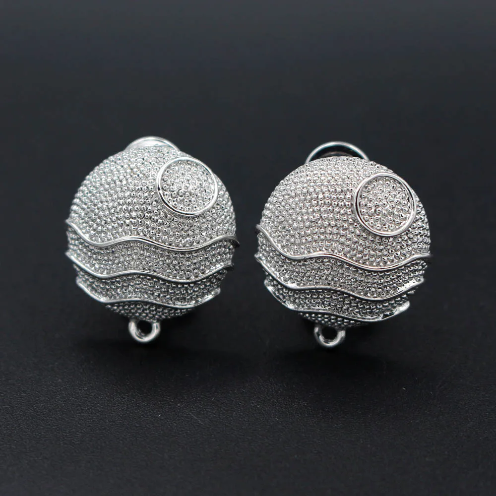 Stud Clip Earrings Post Circle Base with Loop Hanger DIY Findings Accessories Indian Indonesian Wedding Dubai Gold-color Jewelry | Украшения