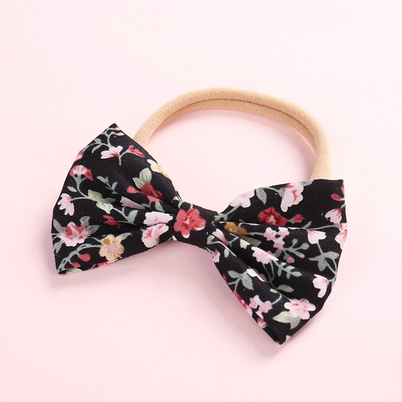 5pcs New Infant Baby Girls Nylon Headbands Cute Knotbows Head Bands Fashion Flowers Print Soft Wraps Hair Wear | Детская одежда и