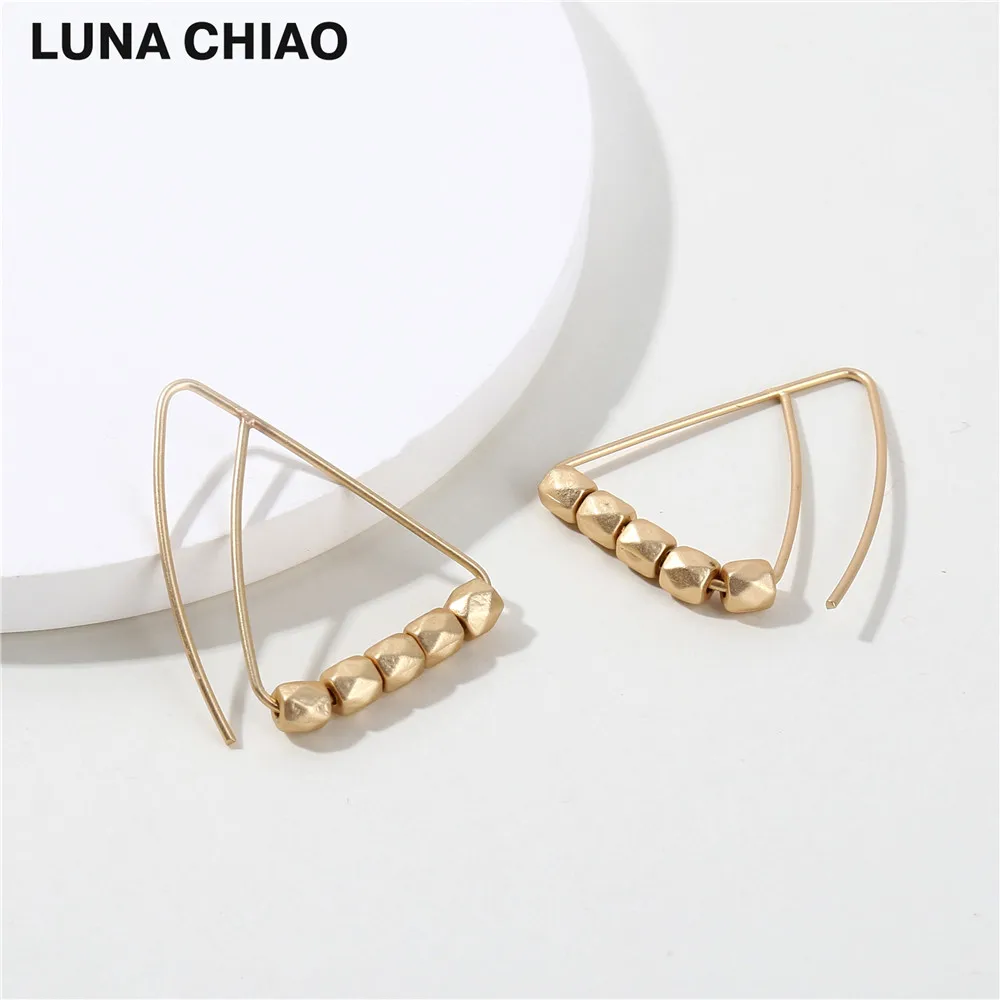 Серьги LUNA CHIAO с треугольными подвесками для женщин модные матовые