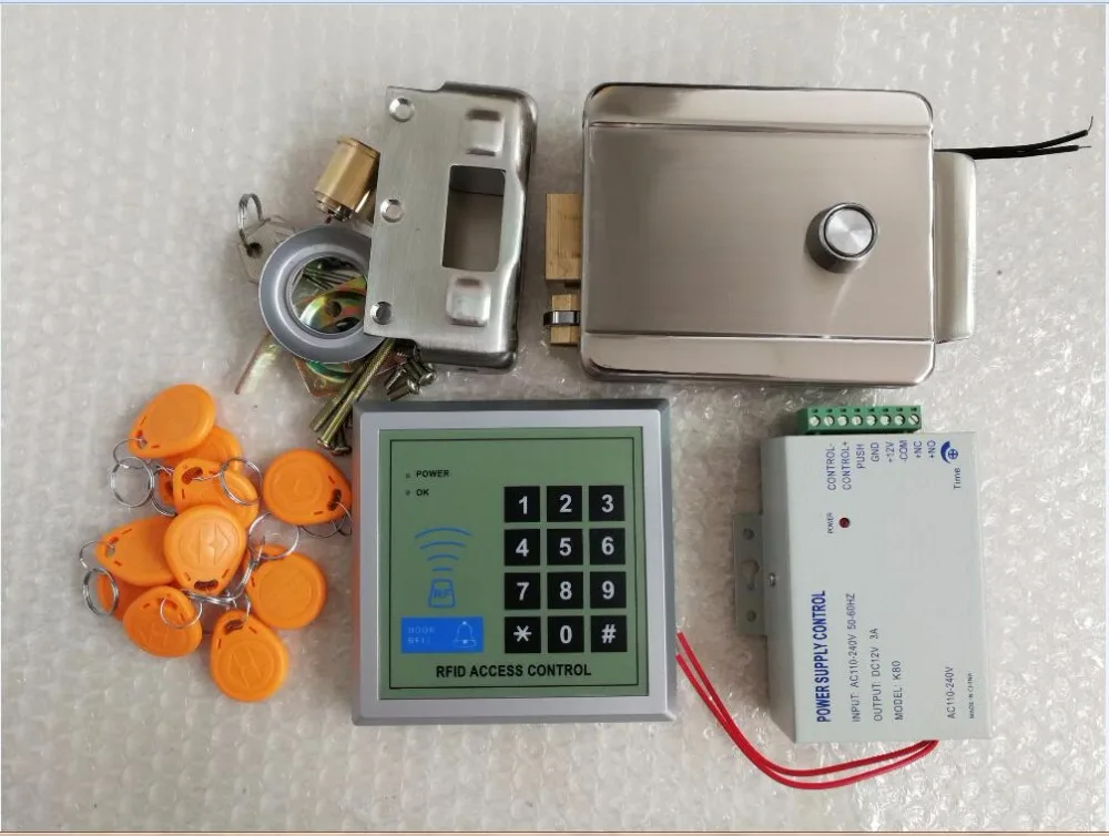 Электронный дверной замок с болтом и радиочастотной идентификацией 125 кГц