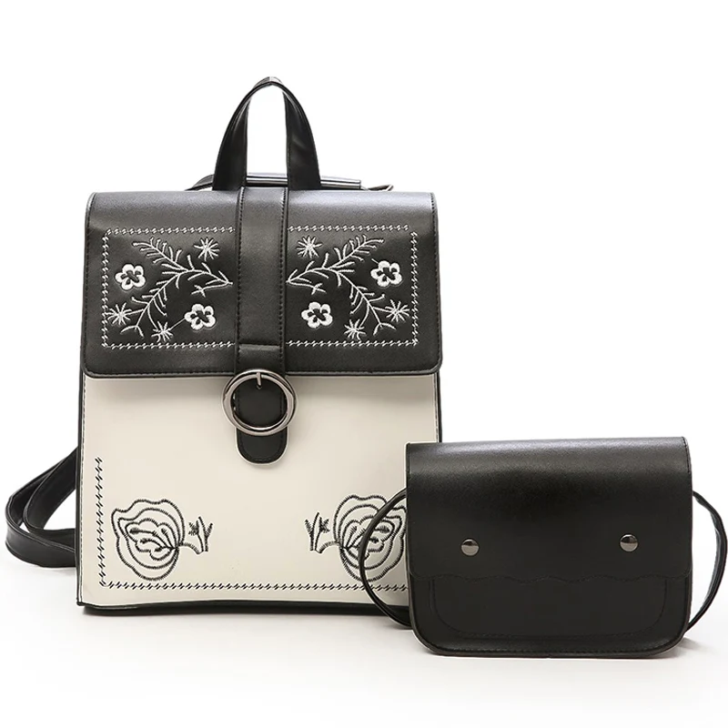 Модный женский рюкзак высокого качества два комплекта вышитые рюкзаки из