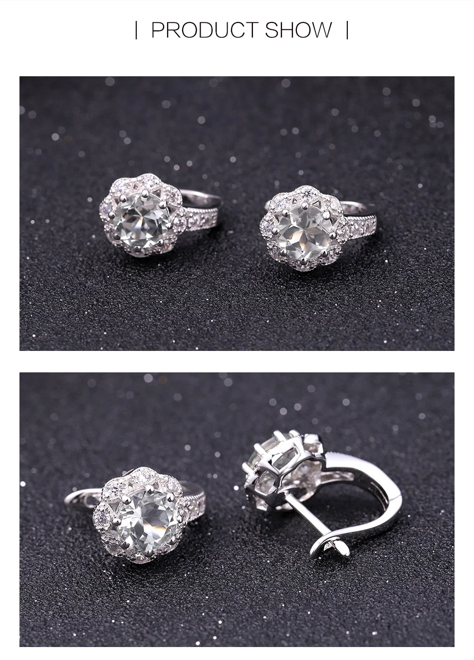 GEM'S BALLET 4.56Ct натуральные зелёные аметистовые серьги, набор колец, хорошее ювелирное изделие для женщин, 925 пробы, серебряные свадебные ювелирные наборы