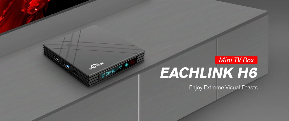 EACHLINK H6 мини Android 7,0 ТВ приставка Allwinner H6 4 Гб ОЗУ+ 32 Гб ПЗУ 2,4G WiFi 100 Мбит/с USB3.0 BT4.1 Поддержка 6K H.265