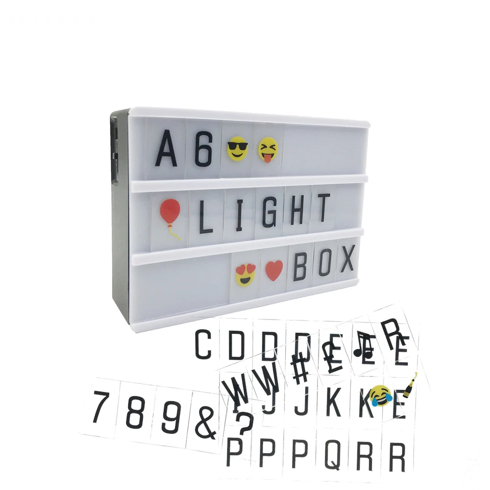 Прямая поставка A6 Размеры Lightbox как дети фестиваль подарок на день рождения Diy Форум Световой коробка с черными буквами цифры