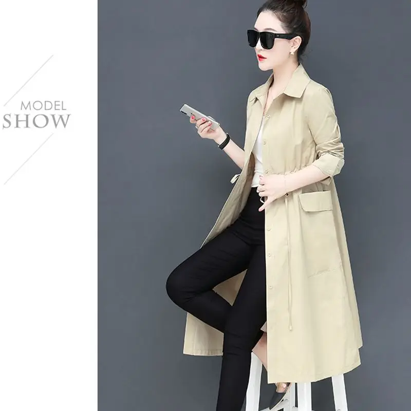 Women Trench Coat 2019 New Style Fashion Mid-long Solid color Windbreaker Spring Autumn Casual Loose Female NZYD181A | Женская одежда