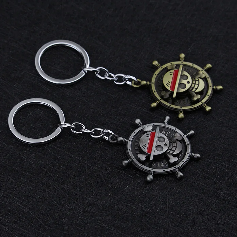 Аниме-брелок для ключей новый поворотный Одна деталь соломенная шляпа Луффи