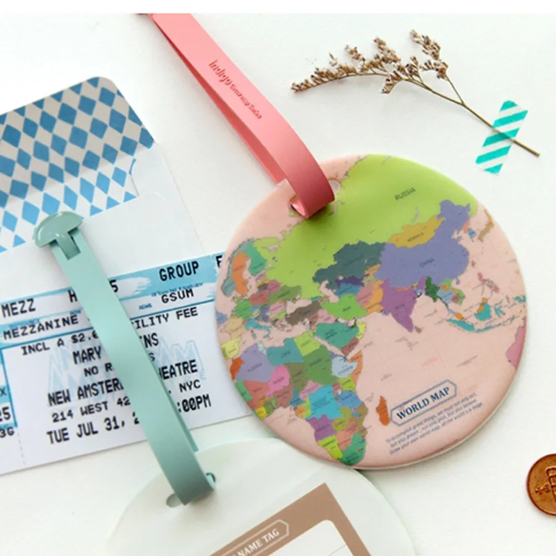 Fashion Map Luggage Tag Women Travel Accessories Silica Gel Suitcase ID Address Holder Baggage Boarding Portable Label Bag | Багаж и сумки
