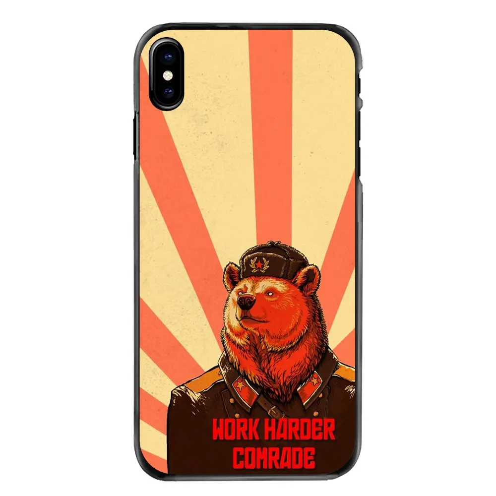 Moscow Russian Brown Bear Art printed Phone Shell Cover For Sony Xperia X XA XZ M2 M4 M5 C3 C4 C5 T3 E4 E5 Z Z1 Z2 Z3 Z5 Compact |