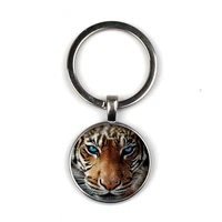 glamour tiger keychain convex metal keychain exquisite fashion bag car keychain mens and womens gifts