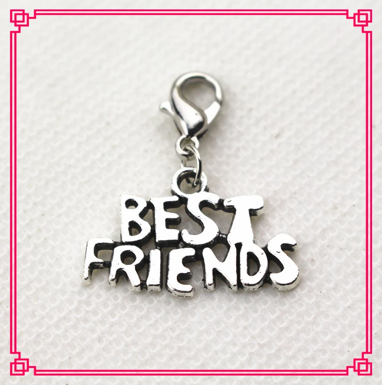 

Hot selling 20pcs/lot Best friends dangle charms with lobster clasp charms for pendant/bracelet accessories diy jewelry