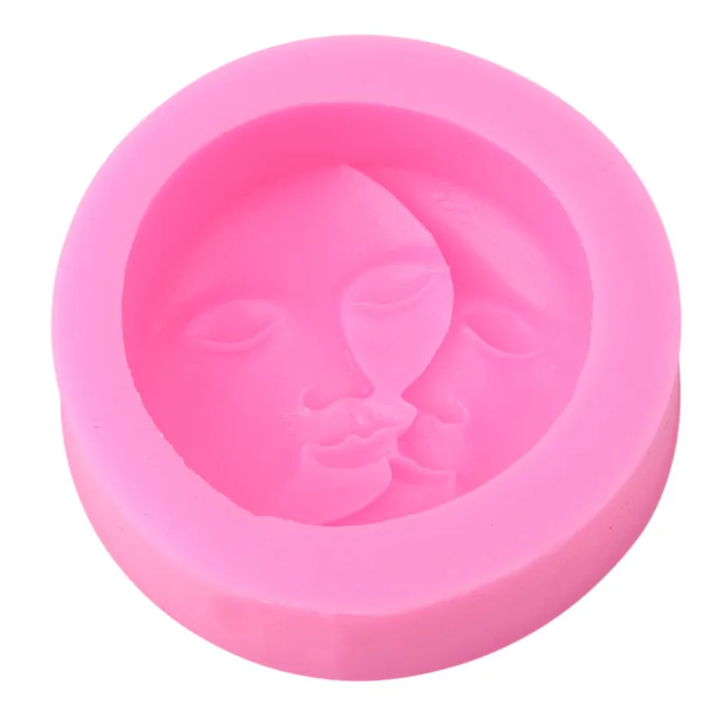 Розовый торт форма для выпечки, круглая Sun Moon лица силиконовые формы DIY Fondant(сахарная) Шоколад Мыло для декорирования торта кухонный многофункциональный инструмент для выпечки
