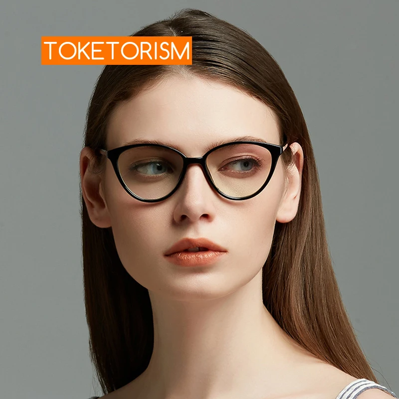 Toketorism винтажные женские очки, модные женские очки, пластиковая оправа, прозрачные линзы 0632