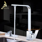 Смеситель для кухни, хромированный латунный Смеситель для раковины, смеситель для кухни с высокой аркой, поворотный на 360 градусов, смеситель для холодной и горячей воды, смеситель для воды с возможностью поворота на 360 градусов