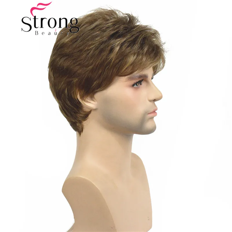 12H124 StrongBeauty короткий серебристо-серый парик мужские короткие синтетические волосы парики выбор цвета - Цвет: 12H124