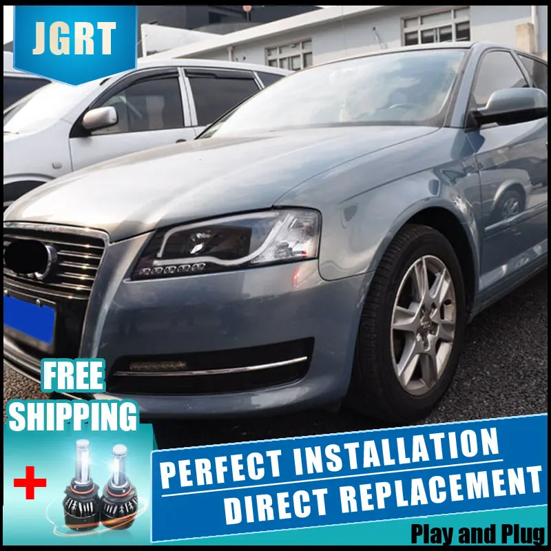 2 шт. светодиодные фары для Audi A3 2008 2012 Автомобильные двойные ксеноновые линзы