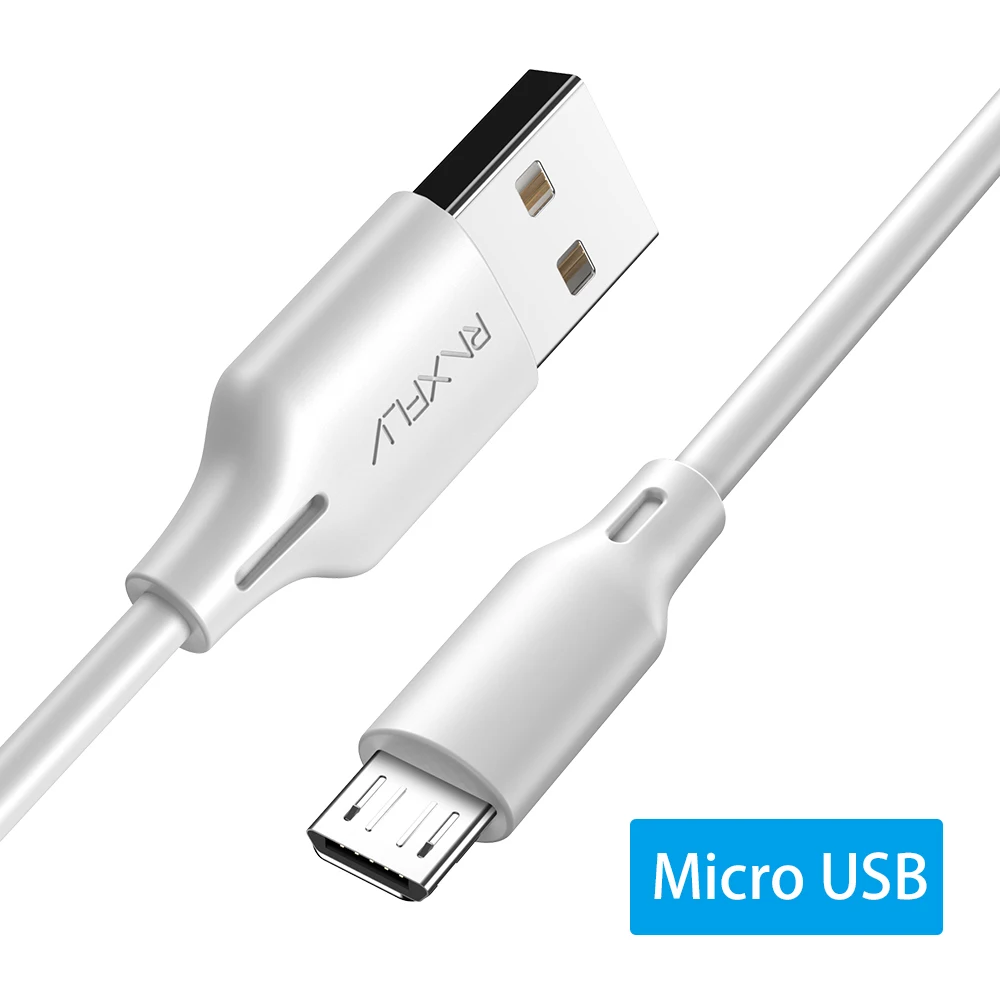 White RAXFLY Micro USB кабель для Xiaomi Redmi Note 5 Pro Быстрый кабель синхронизации данных и зарядки для samsung huawei Android телефонный кабель Microusb - Цвет: White