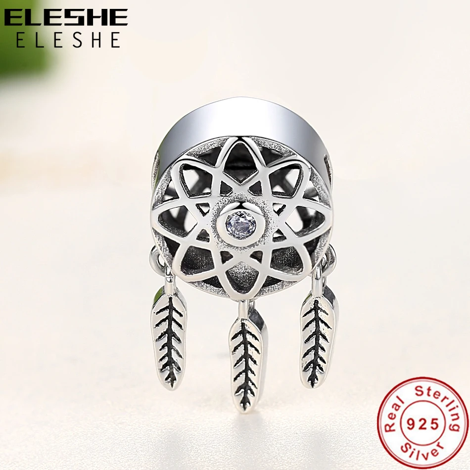 ELESHE, 925 пробы, Серебряный держатель Ловец снов, бусины, подходит для браслета, ожерелья, сделай сам, изготовление ювелирных изделий, подарок на день Святого Валентина