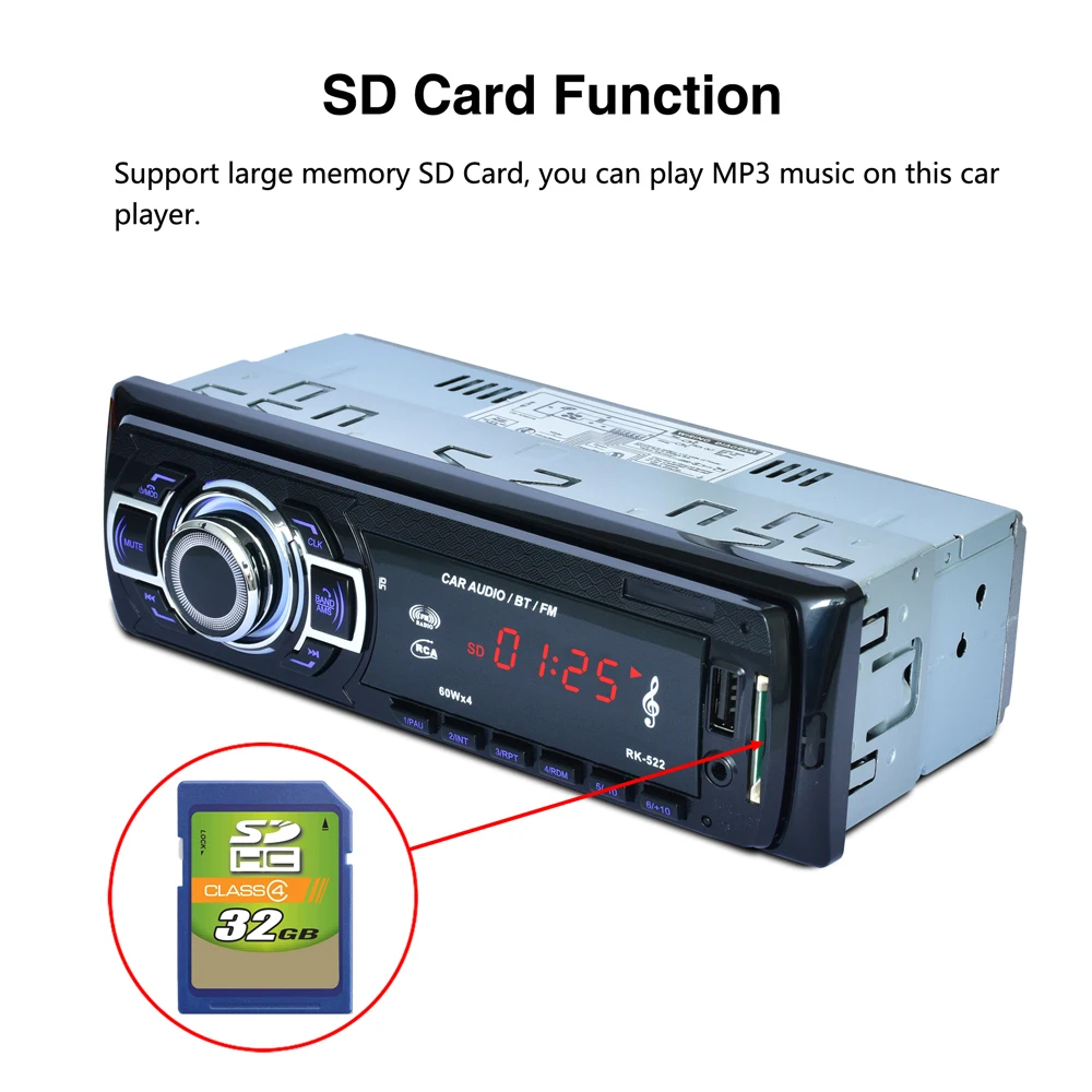 DC 12V Цифровой Bluetooth автомобильный Радио MP3-плеер Стерео аудио с дистанционным