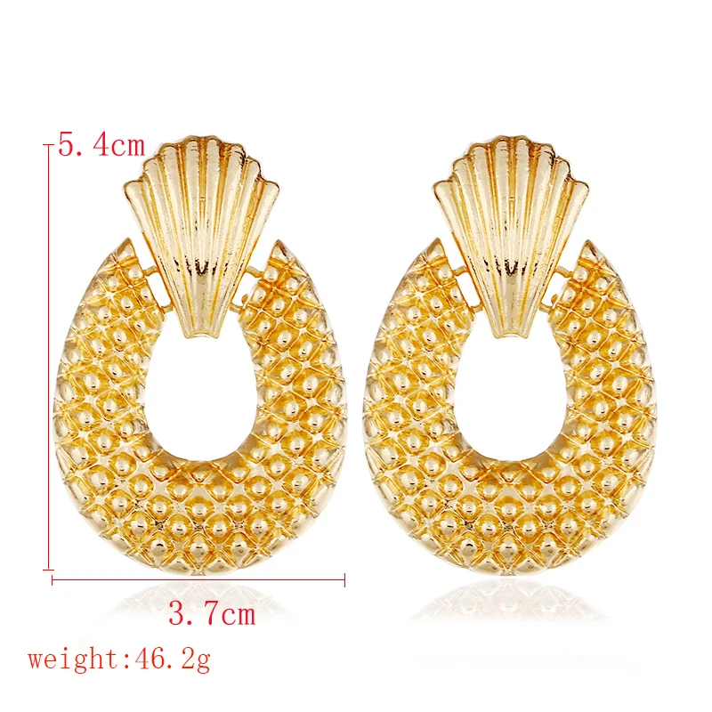 WNGMNGL NEW Fashion Women Metal Statement Earrings Big Hyperbole Pineapple For Vintage Jewelry Gift Accessories | Украшения и