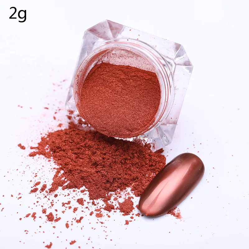 Rose Red Ur Sugar металлические зеркальные Блестки для ногтей Пудра супер блестящий серебристый красный золотой Маникюр пигмент для ногтей хромированная пыль украшение - Цвет: Rose Red