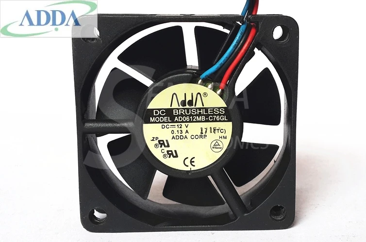 Оптовая продажа для ADDA AD0612MB C76GL 6020 DC 12V 0.13A 3 контактный проводной серверный