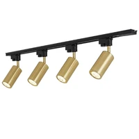 luxury brass copper track spotlights led ceiling lamp living room wall aisle bar gu10 tracking light kit gold lamp