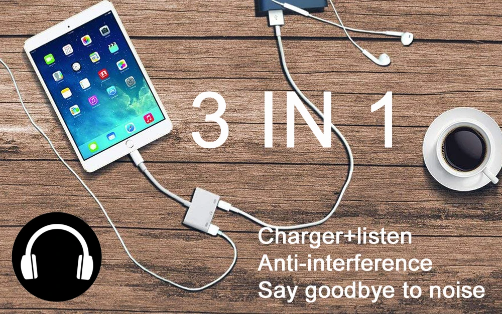 Адаптер PORTEFEUILLE CD3.5mm 3in1для наушников iphone Аудио двойной адаптер для iphone 6 7 8 plus XS X XR XSMAX разъем для зарядки