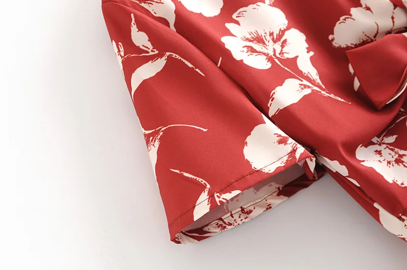 2019 Новое Женское праздничное красное платье с принтом сон-трава женское милое