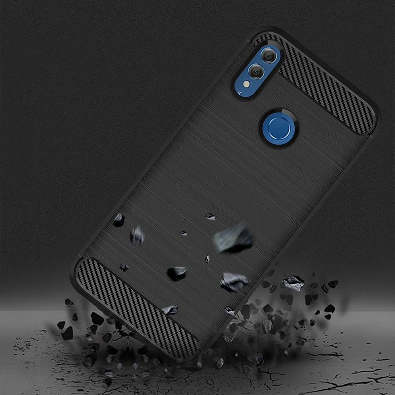 Чехол для Huawei P Smart 2019 мягкий силиконовый матовый чехол из углеродного волокна