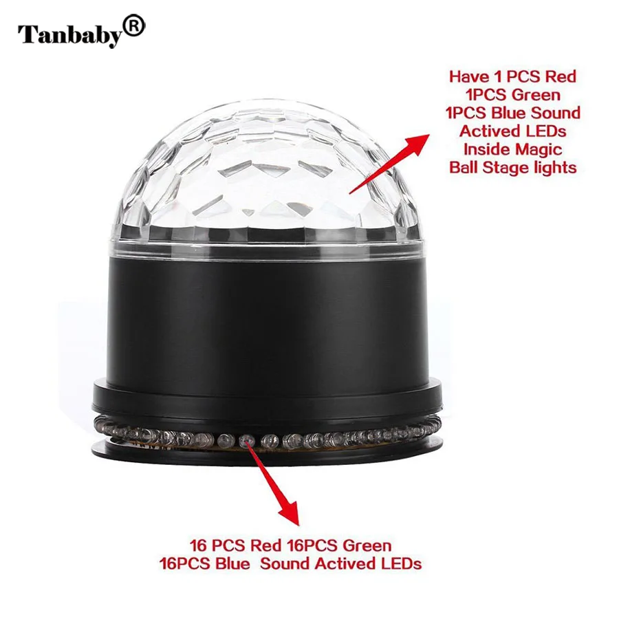 Мини Вращающийся магический диско-шар 48 светодиодный RGB сценический светильник