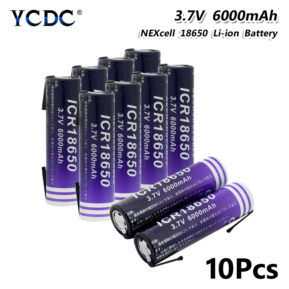 18650 литий ионная батарея 6000mAh 3 7 V перезаряжаемый аккумулятор для электронных