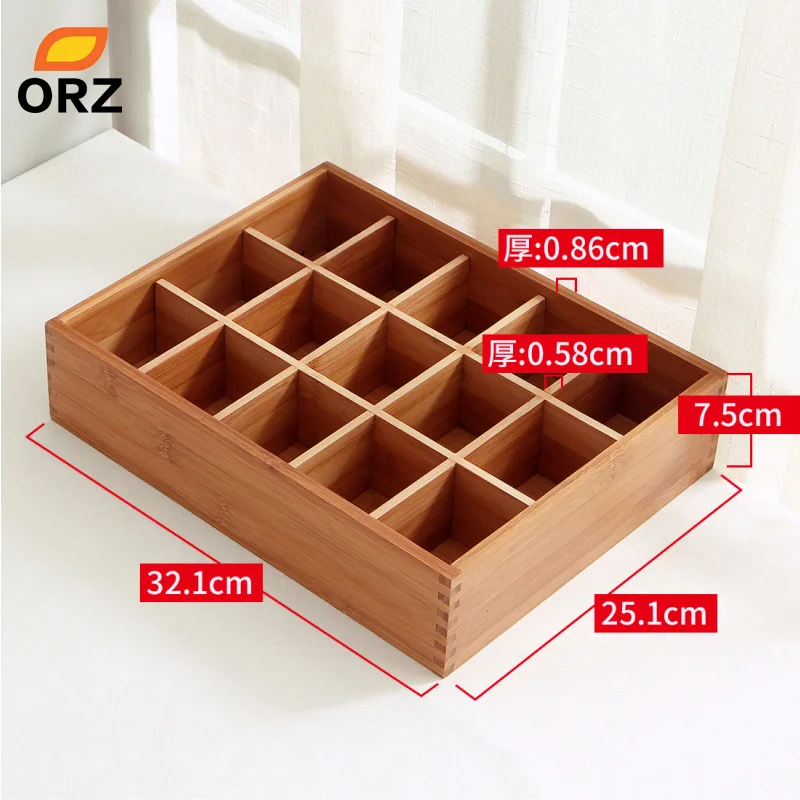ORZ коробка для хранения носков бамбуковый ящик одежды бюстгальтер нижнее белье