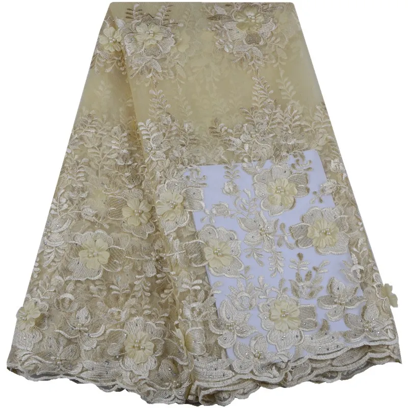 

Французское Сетчатое кружевное платье с цветами и камнями для женщин, вечернее платье, новейший дизайн, 3D французское кружевное платье для ...