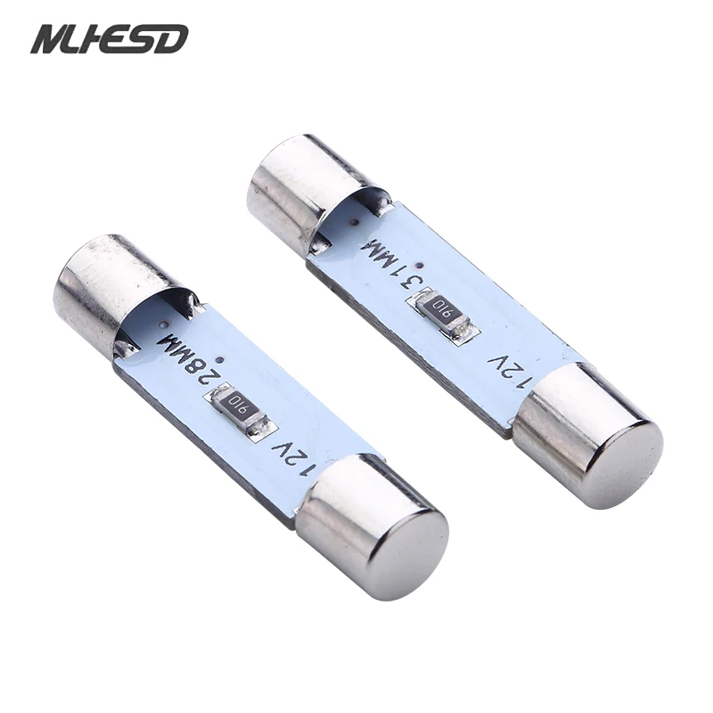 100 шт. Festoon Dome T6.3 28 мм 31 светодиодный SMD 5050 Светодиодная лампа 3smd