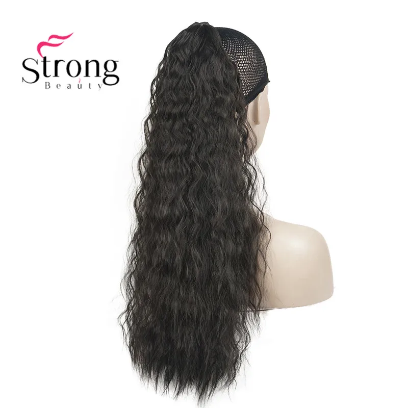 StrongBeauty 6 видов цветов длинные кудрявые Кудрявые Волнистые конский хвост парик африканские кудри 22-24 дюймов синтетические Тепло сопротивляются цвету выбора