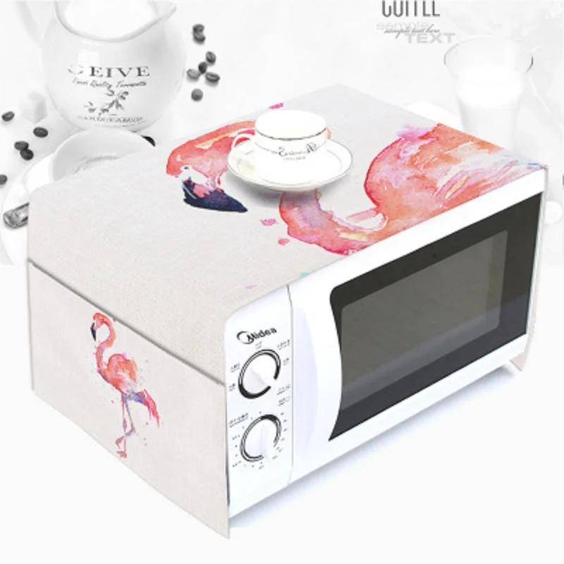 1 шт. креативный пылезащитный чехол для микроволновой печи Kawaii Flamingo Bird из хлопка и