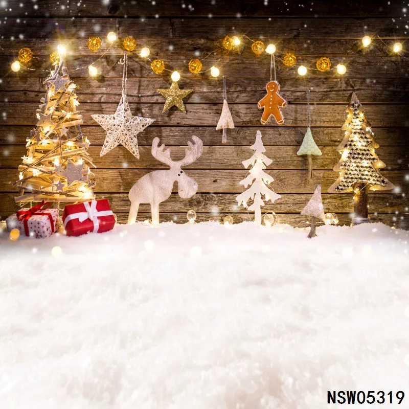 Laeacco Photo Background Christams Tree Deer Bulb Star Gift Doll Party Baby Portrait Photography Backdrop Photocall Studio | Электроника