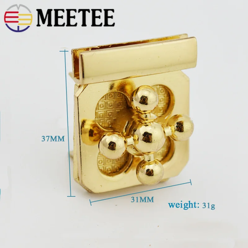 Meetee 2/5 шт 37x31мм металлические женские сумки с закручивающимся замком и пряжками