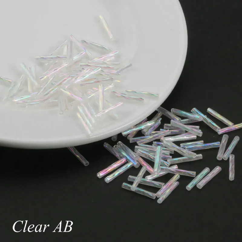30 г/упак. цвет покрытия 2.5X12.mm прозрачная трубка бисер Стеклянные Бусины Подходят изготовление браслета ожерелья DIY для жен