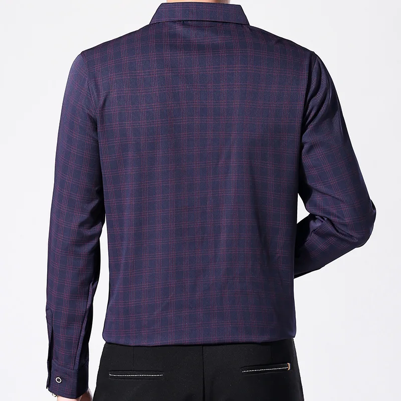 2019 social длинный рукав клетчатые дизайнерские рубашки для мужчин slim fit модная